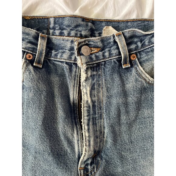 Vintage Levis 505 USA Regular Fit Straight 80's Denim Jeans W34 L30 Distressed - Picture 3 of 8